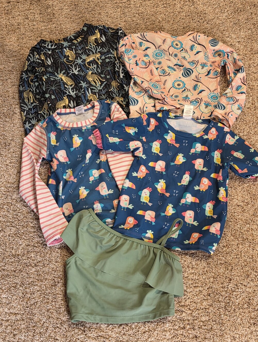 HUGE Lot Girls Ruffle Butts Swim Tops Bottoms Rash Guard Size 5